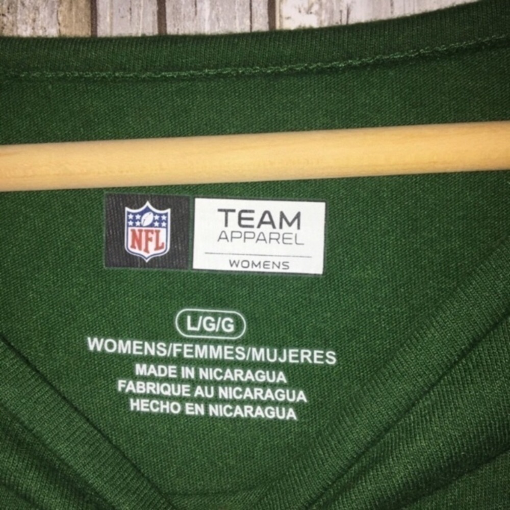 NFL New York Jets Green Faux Stitch Tee Women’s Large - Picture 4 of 4
